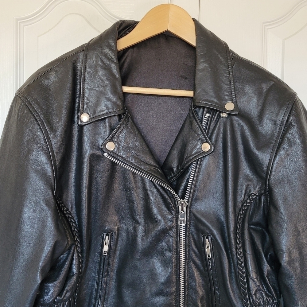 VINTAGE Leather Motorcycle Jacket | size 5